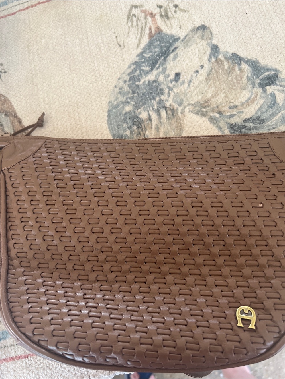 Vintage Etienne Aigner Brown Braided Saddle Shoulder Bag